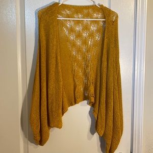 Anthropology yellow knit Cardigan